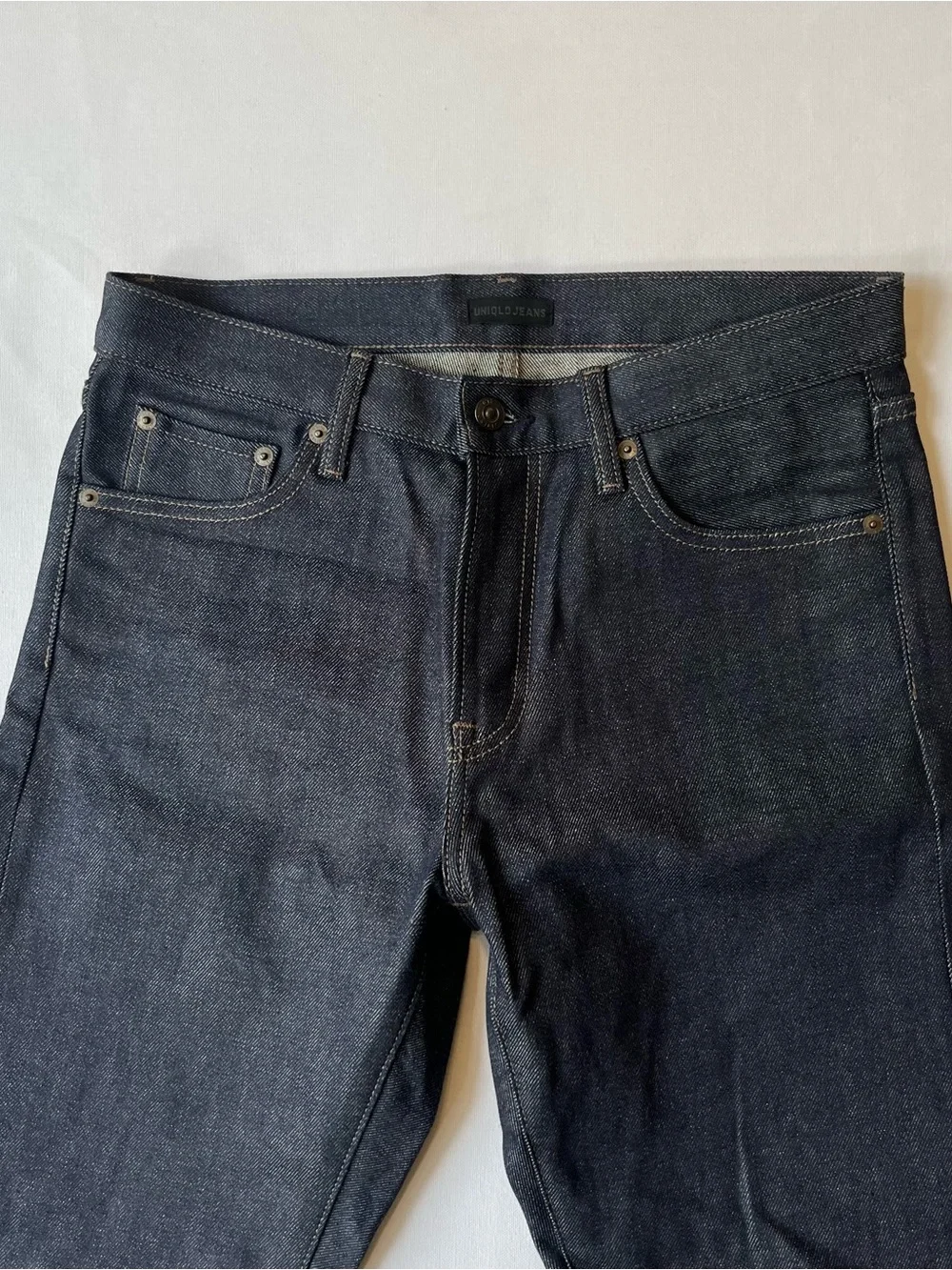 Uniqlo Selvedge jeans 30 x 30 Slim straight Dark blue Rigid Mid rise Zip fly